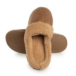 Gold Toe Women's Brown Faux Fur Sherpa Memory Foam Slippers Indoor Outdoor- M 8